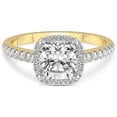 thumbnail image 2 of 4 Carat IGI Certified Cushion Shape Lab Grown Diamond Engagement Ring | 14K Yellow Gold |Anastasia Halo Diamond Ring | FG-VS1-VS2 Quality Friendly Diamonds, 2 of 4