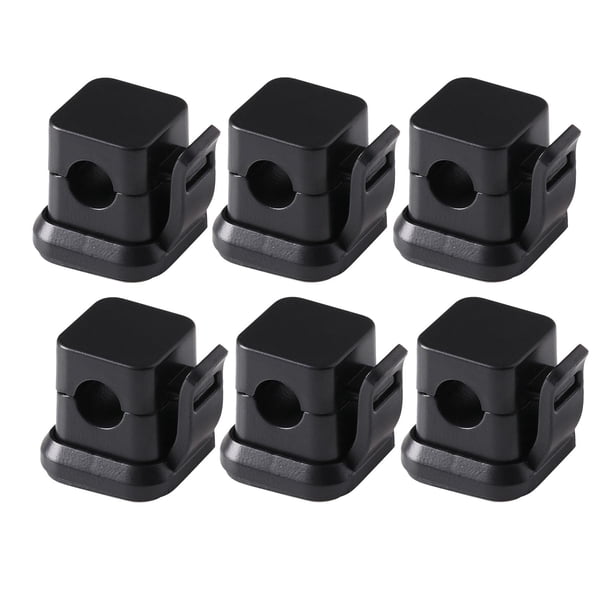 6 clips magnéticos para cables, organizadores de cables adhesivos. Negro