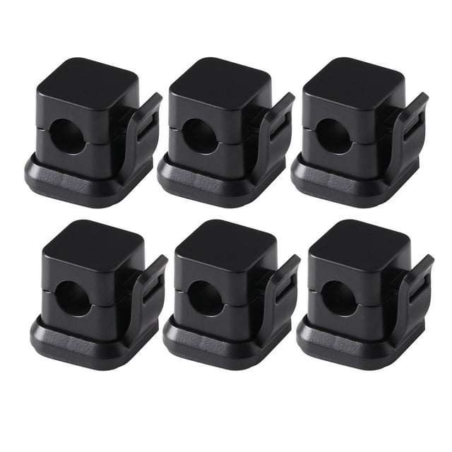 6 clips magnéticos para cables, organizador de cables, soporte para cables, clip para cables Negro