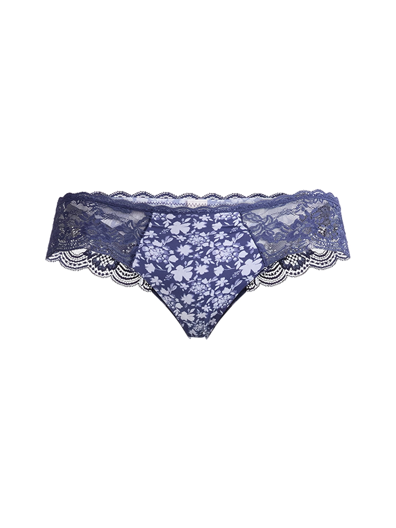 Joyspun Women's Microfiber and Lace Hipster Panties, 3-Pack, Sizes XS-3XL