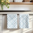 thumbnail image 7 of Light Blue Plaid Kitchen Towels Set of 3, Modern Minimalist Check Stripes Absorbent Dish Towels for Kitchen, Microfiber Hand Towel, Quick Drying Tea Towel for Cleaning Decorative Dishcloths, 7 of 7