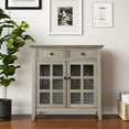 thumbnail image 5 of Simpli Home Acadian 36 inch Wide Solid Wood Transitional Entryway Storage Cabinet in Distressed Grey, 5 of 12