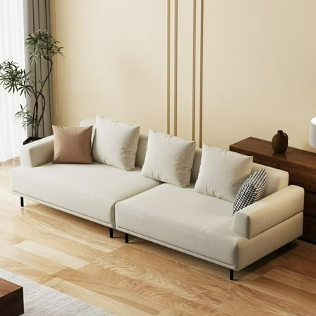 NessCarsti Modular Sectional Sofa & Loveseat Living Room Furniture Sets, 4-Seat, Beige