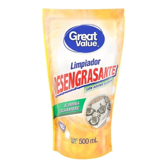 Limpiador desengrasante Great Value repuesto con aroma limón 500 ml
