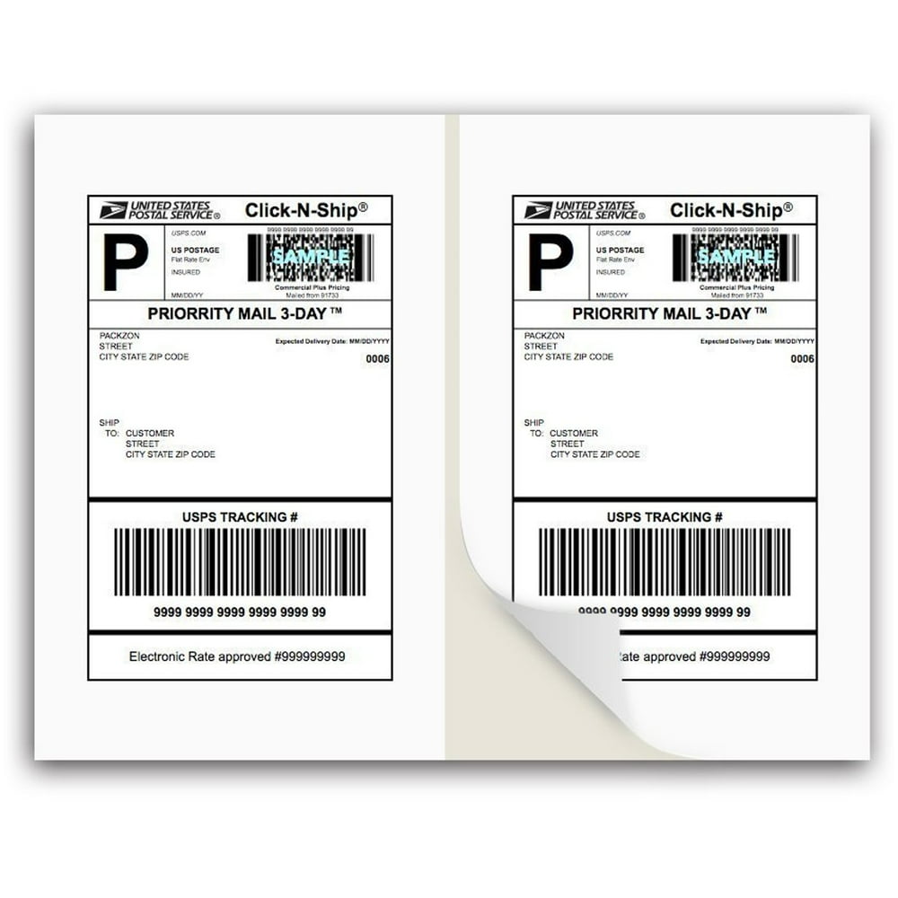 Sales4less 50 Half Sheet Self Adhesive Shipping Labels for Laser and Inkjet Printers, USPS UPS