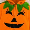 thumbnail image 5 of LIJCC Toddler Boy Girl Halloween Zipper Long Sleeve Jumpsuit Outfit Pumpkin Romper Cute Hoodie Sweatshirt Romper Infant Baby Halloween Fall Winter Warm Bodysuit Clothes, 5 of 7