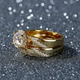 thumbnail image 3 of APIPEE 2pcs His and Hers Wedding Ring Sets Couples Engagement Rings Women and Men 925 Sterling Silver AAA Cubic Zirconia New Luxury Micro Inlaid, 3 of 5