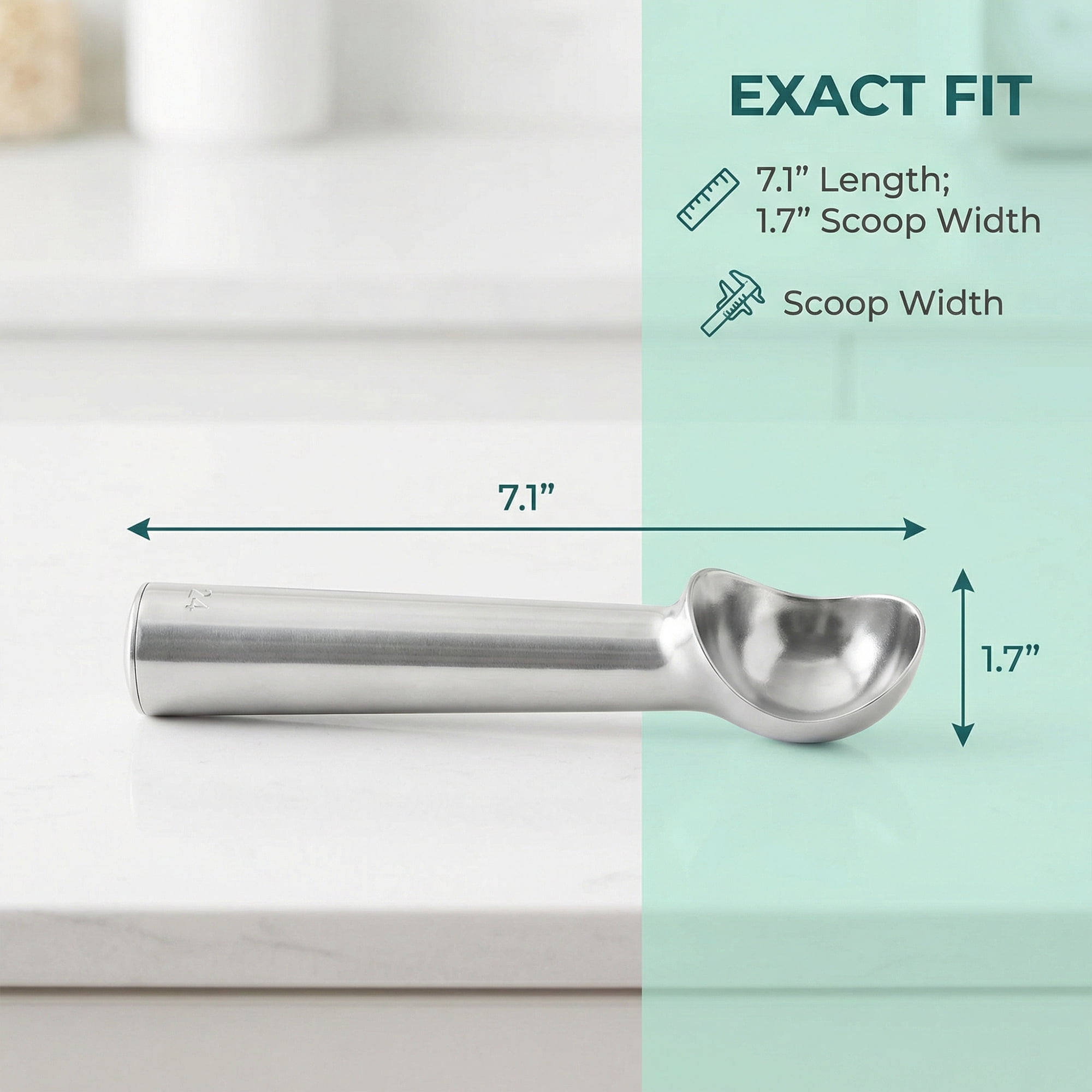Unique Bargains Stainless Steel Ice Cream Scoop with Easy Release Silver 1.7in