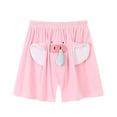 thumbnail image 4 of Girls Fleece Shorts with Pockets, Cute Pig Design, Elastic Waist Soft Playwear for Kids Kids 4-8 Years, Pink,Size 6 T, 4 of 9