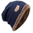 thumbnail image 5 of GRNSHTS Unisex Caps Women Men Winter Knitted Hats Beanie Fur Baggy Wool Cap Skull Slouchy Warm Ski Hat ,Navy Blue, 5 of 7