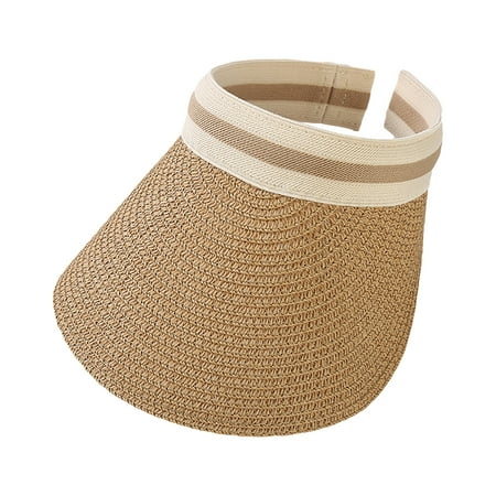 

Sun Hat Adjustable UV Protection Breathable Straw Weaving Visor Hat for Summer