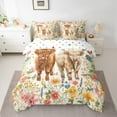 thumbnail image 2 of Manfei Kawaii Highland Cow 7pcs Bedding Comforter Set,Rustic Farmhouse Lodge Queen Bedding Sets,Vintage Country Floral Queen Sheet Sets For Girl Kids,Luxury Bedroom Decor Reversible, 2 of 8