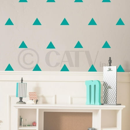 Triangle wall pattern vinyl decal stickers (Turquoise, 4x4 set of