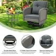 thumbnail image 6 of Patio Swivel Rocking Chairs Set, Segmart 3-Piece Outdoor 360° Rocking Patio Conversation Set with Thickened Cushions and Glass Coffee Table for Backyard, Max Weight 360 LBS, Gray, 6 of 8