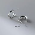 thumbnail image 6 of EOEMY 925 Sterling Silver 5mm Width Band Half Hoop Design Stud Earrings-Rose Gold, 6 of 6