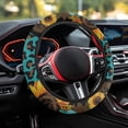 thumbnail image 4 of Yuyamidu Leopard Print Car Steering Wheel Cover Sunflower Car Steering Wheel Covers Winter Steering Wheel Accessories for Sedan Auto 15 Inch Flannel Steering Wheel Case, 4 of 7