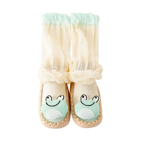 

Yinguo Summer And Autumn Comfortable Toddler Shoes Cute Pattern Children Socks Shoes Mesh Breathable Floor Sneakers Beige 11