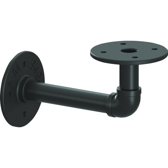 Knape & Vogt Birmingham 8 In. Black Elbow Pipe Shelf Bracket RP-201BREL-8BK