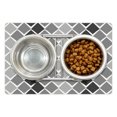thumbnail image 1 of Grey and White Pet Mat for Food and Water, Uneven Geometrical Shapes with Zigzag Lines and Ombre Effect, Non-Slip Rubber Mat for Dogs and Cats, 18" X 12", by Ambesonne, 1 of 2