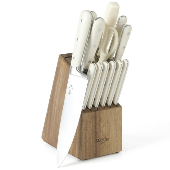 Juego de cuchillos Martha Stewart Eastwalk 14 piezas con bloque de acacia