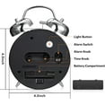 thumbnail image 4 of Loud Alarm Clock for Heavy Sleepers Adults,Retro 4 Inch Silent Non-Ticking Quartz with Backlight,Twin Bell Analog Kids Alarm Clocks for Bedrooms Bedside (Black), 4 of 6