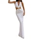 thumbnail image 2 of Vestido de Verano para Mujer, con Escote en V Profundo, Sin Mangas, Espalda Descubierta, Abertura Alta y Fruncido, para Fiesta y Cóctel. M, 2 of 8