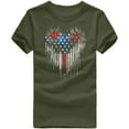 thumbnail image 4 of SOOMLON 4th of July Womens Short Sleeve Tops Heart Distressed Independence Day Shirts Crew Neck American Flag Tops Short Sleeve Business T-Shirt Golf Tee Blouse Clothing, 4 of 8