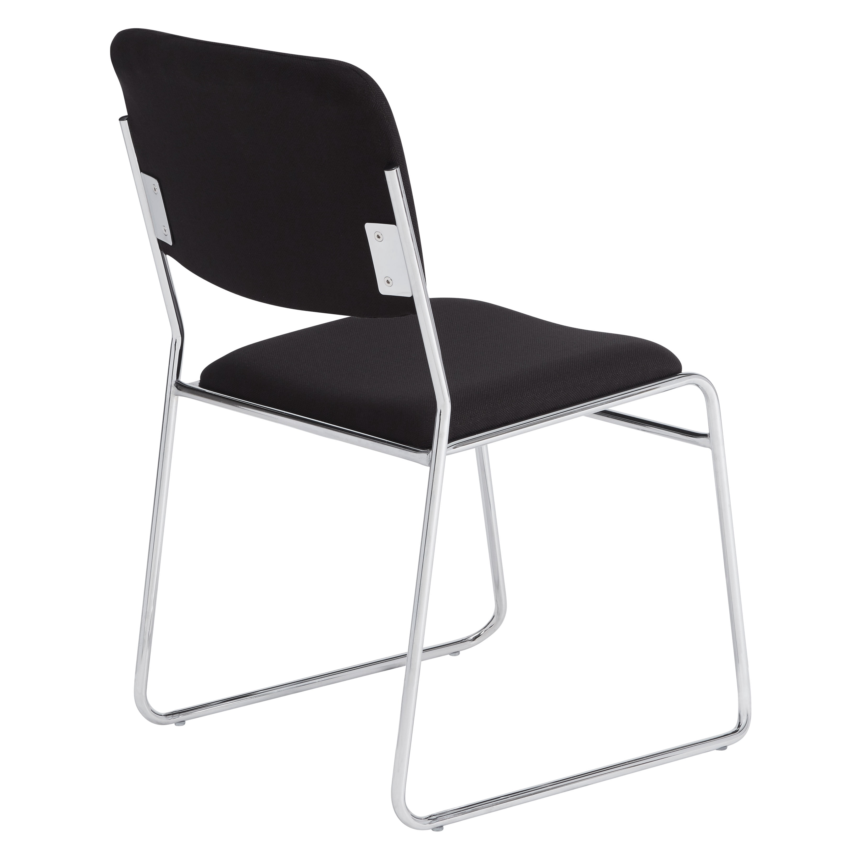 (4 Pack) NPS® 8600 Series Fabric Padded Signature Stack Chair, Ebony Black