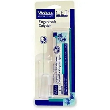 Virbac CET Finger Brush with Sample Poultry Toothpaste 12g