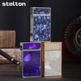thumbnail image 2 of Kerosene lighter, Top Metal Pocket Lighter Daily Use, Sold Without Fuel.,SKU01005-银底紫贝, 2 of 12