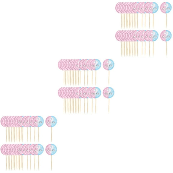 3 Pieces Cupcake Ornament Gender Reveal Flag Creative Toppers Premium