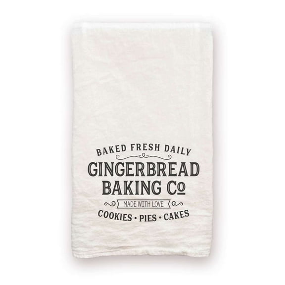 Gingerbread - 100% Cotton Decorative Tea Towel Flour Sack Christmas Gift
