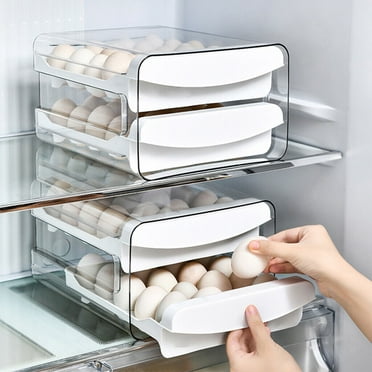 Egg Storage Holder for Refrigerator, 40 Grid Transparent Double Layer Egg Storage Box, Household Keeping Egg Fresh Organizer Tray For Kitchen Fridge