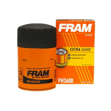 FRAM Extra Guard Oil Filter, PH3600, 10K Miles, Replacement Oil Filter Fits Select Vehicles