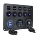 thumbnail image 5 of Panel de Interruptor Sunnimix 5 Entradas Dual USB 4.2A Voltímetro Digital luz azul, 5 of 8