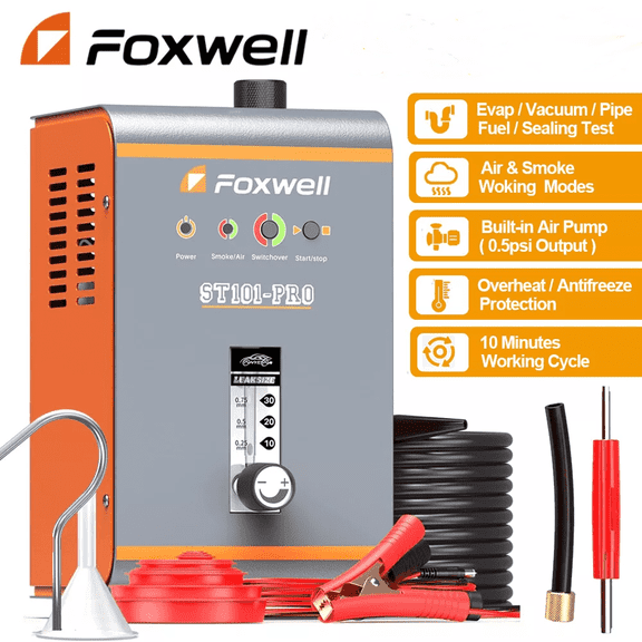 FOXWELL ST101 Pro 0.5 PSI EVAP Smoke Machine Automotive Built-in Air Pump, Professional Engine EVAP Vacuum Leak Detector