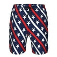 thumbnail image 3 of Rocae Patriotic Star for Men's Beach Shorts Casual Elastic Waist Drawstring Summer Beach Shorts,S-3XL-3X-Large, 3 of 6