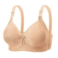 thumbnail image 2 of Amidoa Large Bust Womens Bras Beige Push-up Wire-Free Solid Full-Figure Bra Brasieres for Womens L（42/95C）, 2 of 6