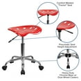 thumbnail image 2 of Vibrant Red Tractor Seat and Chrome Stool, 2 of 9
