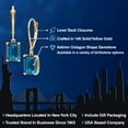 thumbnail image 2 of Gem Stone King 14K Yellow Gold London Blue Topaz Earrings for Women | 3.97 Cttw | Gemstone November Birthstone | Emerald Cut 8X6MM, 2 of 6