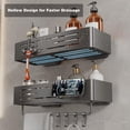 thumbnail image 5 of Corner Shower Caddy Suction Cup, Corner Shower Shelves No Drilling, Aluminum Upgrade Suction Cup Shower Organizer with Towel Bar & Hooks Removable Bathroom Storage Rack(2 Pack, Matte Gray), 5 of 8
