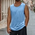 thumbnail image 2 of Taqqpue Men's Workout Tank Tops Casual Crew Neck Sleeveless Running Shirts Quick Dry Muscle Training Sports Gym Athletic Tees Summer Solid Color Beach T Shirts, 2 of 7