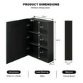thumbnail image 5 of Hironpal LED Medicine Cabinet with Lights,24x30 Inch Lighted Medicine Cabinet with Mirror,Wall Mounted Bathroom Mirror Cabinet with Defogger,Dimmer,Black, 5 of 9