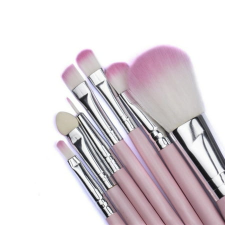Contouring Eye System - 7pcs Makeup Brushes Brush Set Kit Professional Cosmetic Set Powder Foundation Eyeshadow Eyeliner Blush Contouring Blending Brush Set with Pink Storage Case Bag