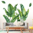 thumbnail image 2 of 2pcs, Natural Green Plants Wall Stickers (17''*24'') Detachable Free Combination TVC Palm Leaf Plant Wall Sticker Art Mural.Suitable For Bedroom Office Living Room TV Wall Decor, 2 of 4