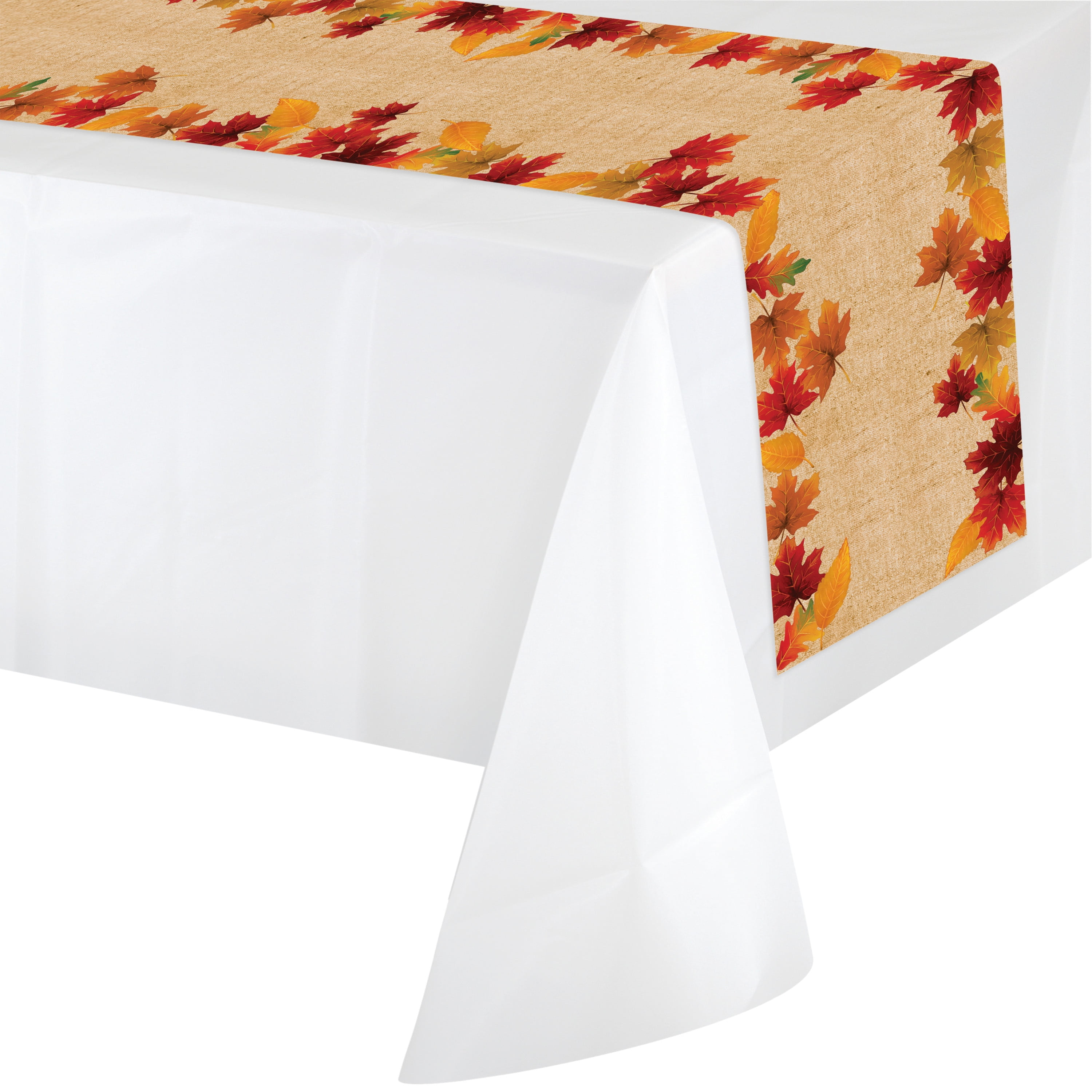 Fall Leaves 84" x 14" Plastic Table Runners 3 Count