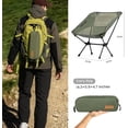 thumbnail image 3 of Portable Camping Chair Lightweight Compact Folding Chair Mesh for Outdoor Camp   avel Beach Picnic Festival Hiking Backpacking Army Green, 3 of 9