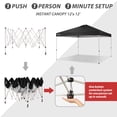thumbnail image 4 of CROWN SHADES 12x12 Pop Up Canopy Outside Canopy Patented One Push Setup Tent Canopy Sun Shade Black, 4 of 7