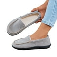 thumbnail image 4 of Xfvqtps Womens Moccasins Fleece Lining Suede Texture Upper Slip on Comfortable Flat Shoes Casual Indoor Outdoor Loafers Warm Winter Footwear Gray, 4 of 9