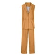 thumbnail image 4 of ICHUANYI Ladies Fashion Casual Slim Solid Color Suit Suit Office Two-piece Suit, 4 of 9